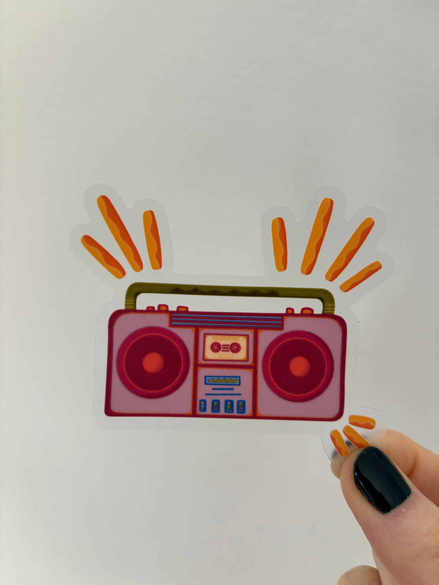Boombox Clear Sticker