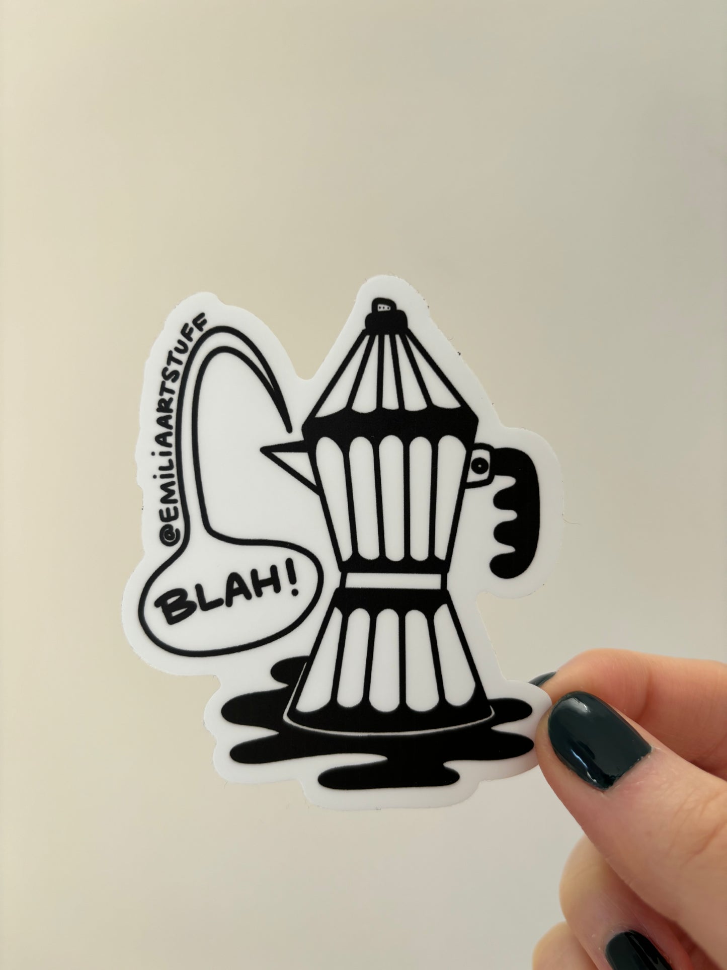 Black Moka Pot Sticker