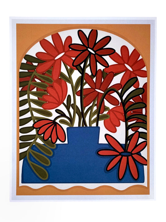 Red Flowers - 8x10 Art Print