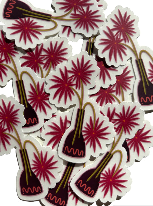 Flower Vase Clear Sticker