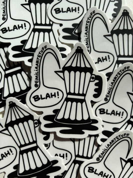 Black Moka Pot Sticker