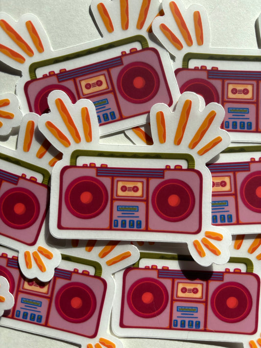 Boombox Clear Sticker