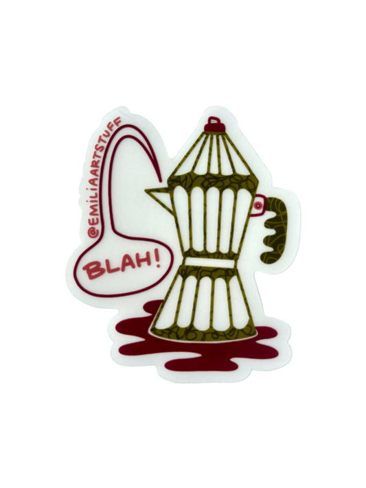 Green Moka Pot Clear Sticker