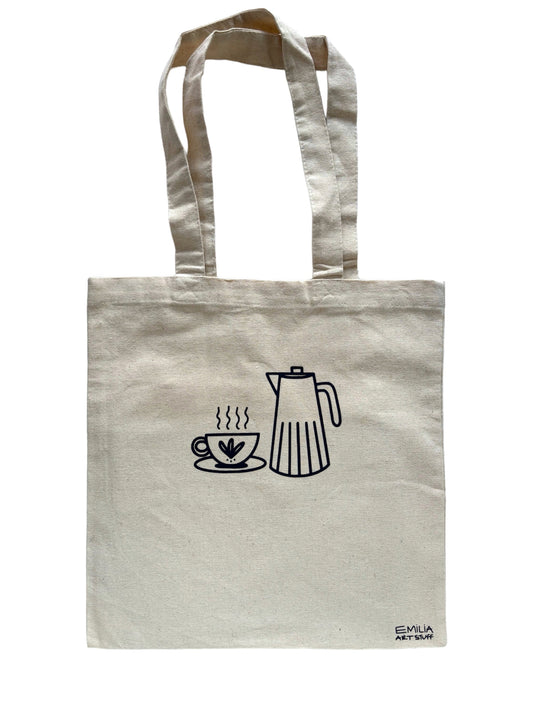 Kettle & Cup Canvas Tote