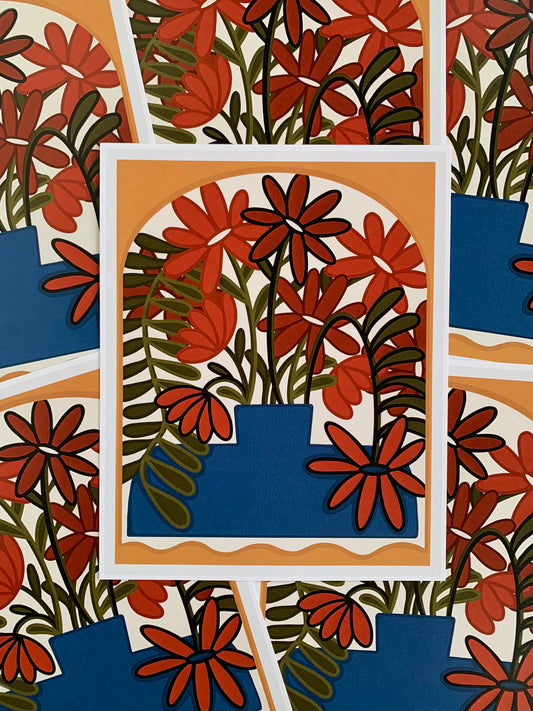 Red Flowers - 8x10 Art Print