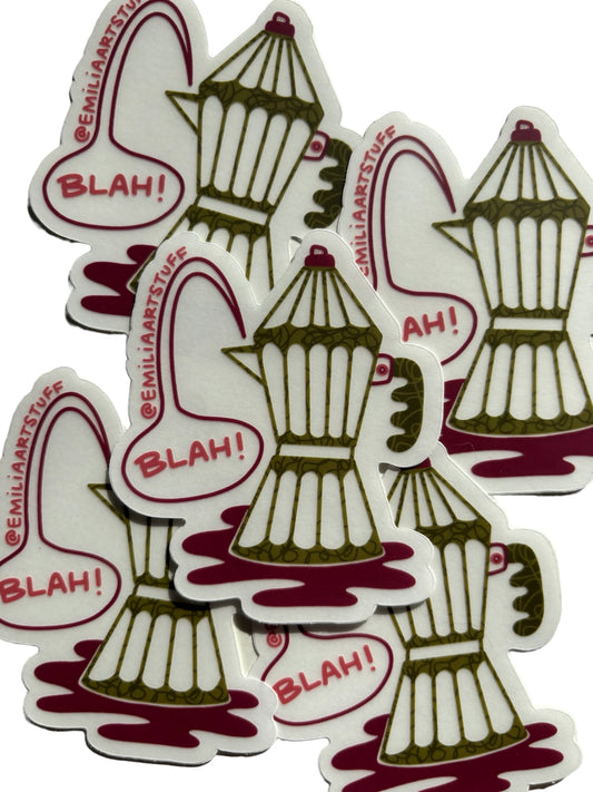 Green Moka Pot Clear Sticker