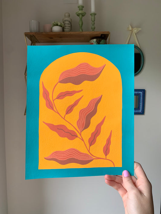 Blue Plant Arch Painting