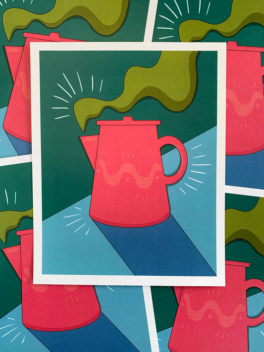 Spread of colorful kettle art prints